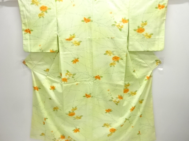 枝花模様小紋着物